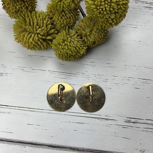 Vintage AVON Retro Geo Print Clip-on Earrings - Picture 2 of 5